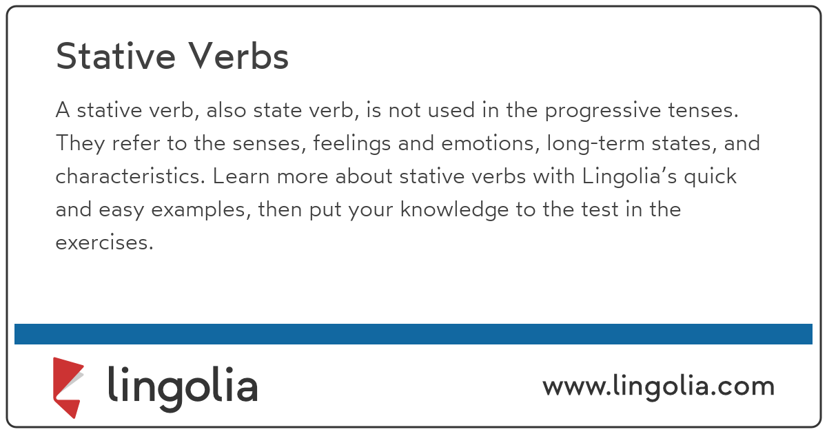 Verbs examples stative Stative Verbs