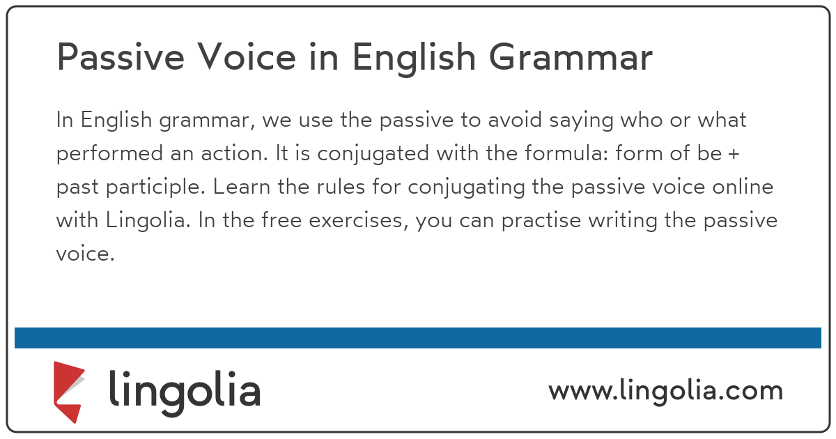 Passive Voice In English Grammar