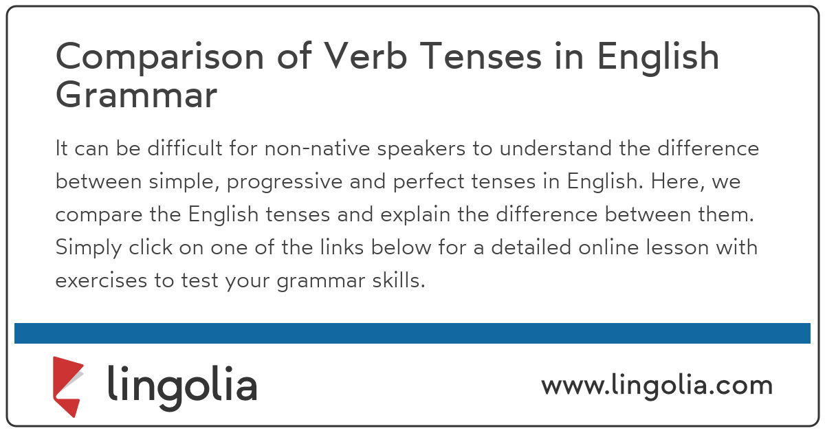 Comparison Of Verb Tenses In English Grammar