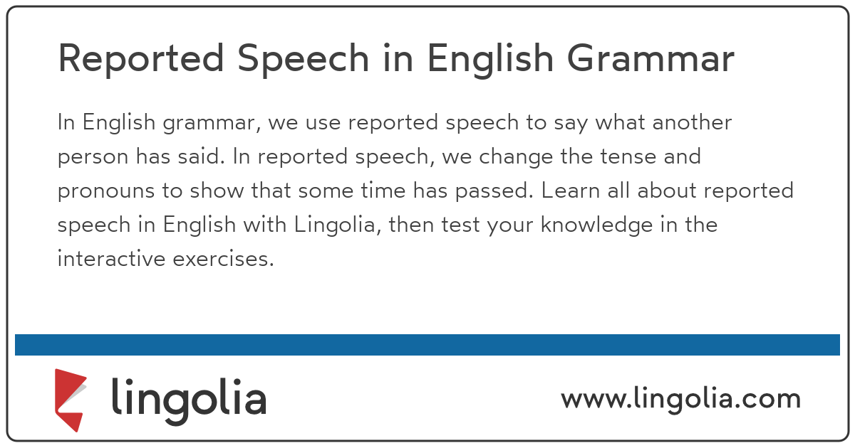 Reported Speech in English Grammar