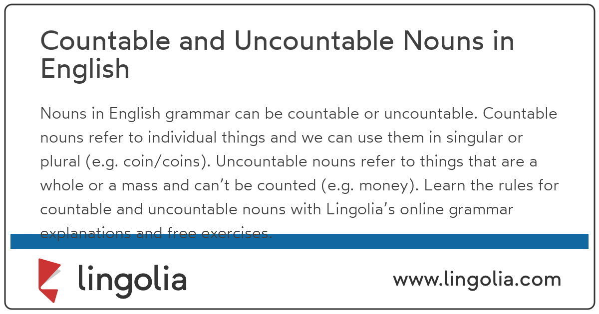 Countable and Uncountable Nouns in English
